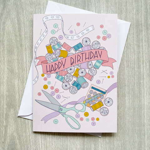 Happy Birthday Haberdashery Card